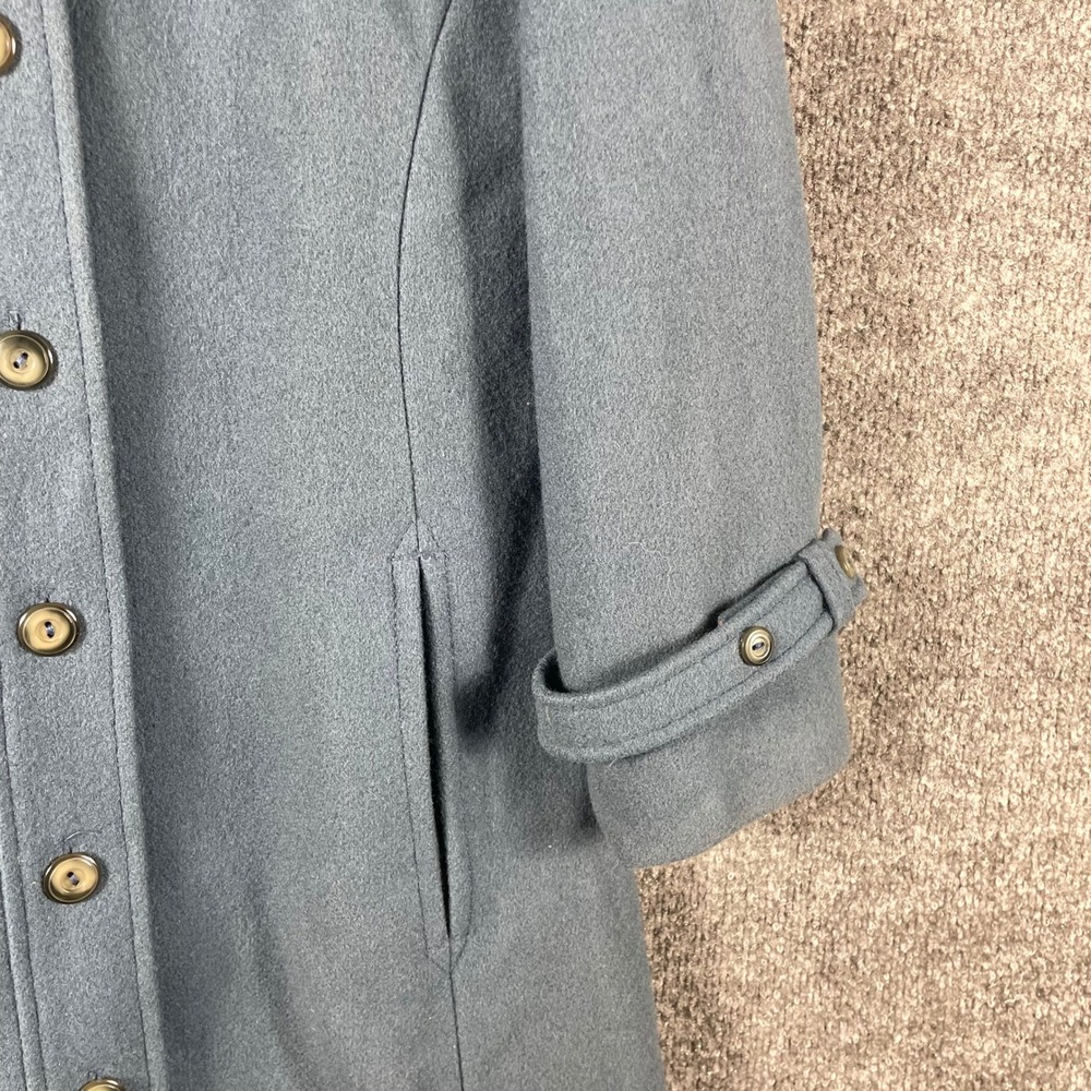 Vintage Sears JR Bazaar Coat Womens Small Blue Wool Blend Long Button Front 70s - Picture 11 of 15